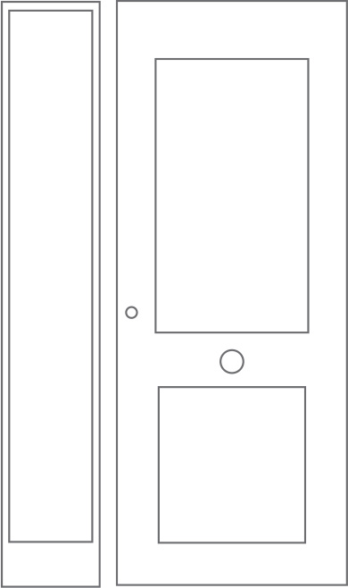 Esquema de puerta con fijo izquierdo.