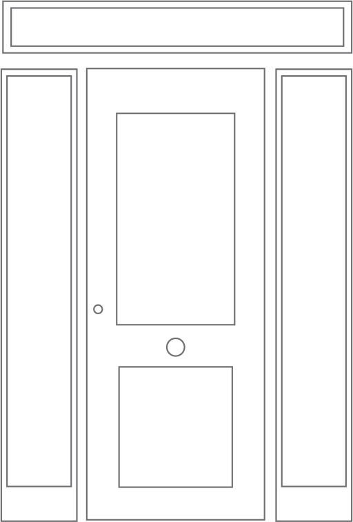 Esquema de puerta con fijo superior, izquierdo y derecho.