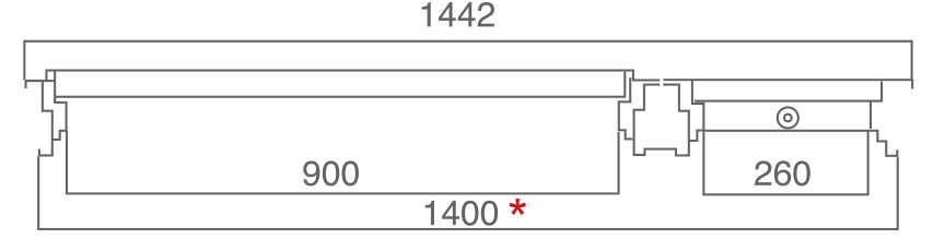 Puerta 900 + 1 fijo pequeño.