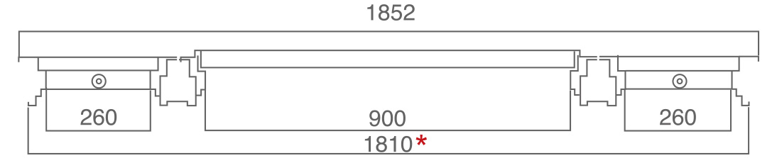 Puerta 900 + 2 fijos pequeños.